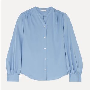Vince stretch silk blue blouse xs